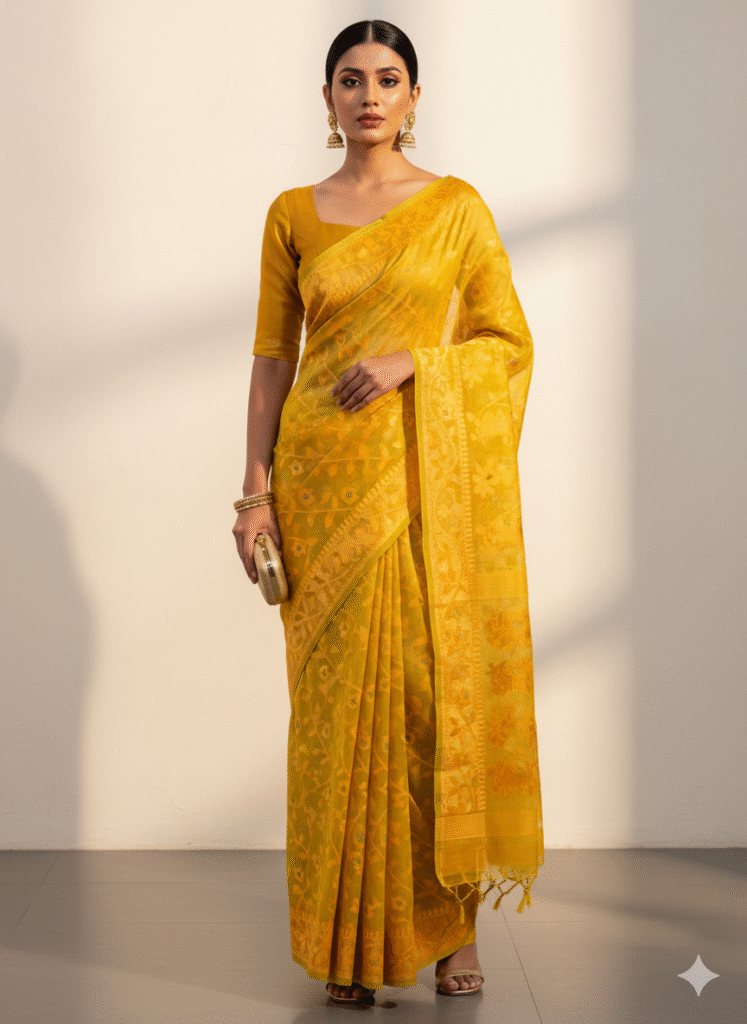 Shankhachur Jamdani Yellow