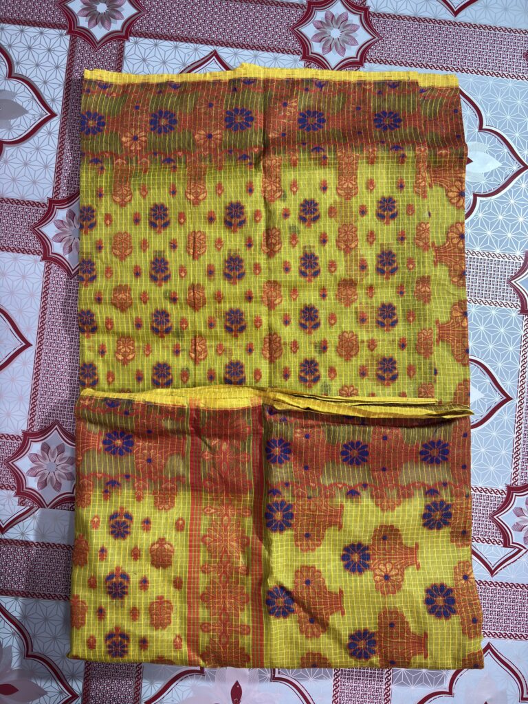 Silk Dhakai Lime green