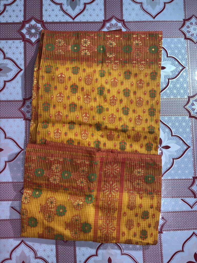 Silk Dhakai Mustard
