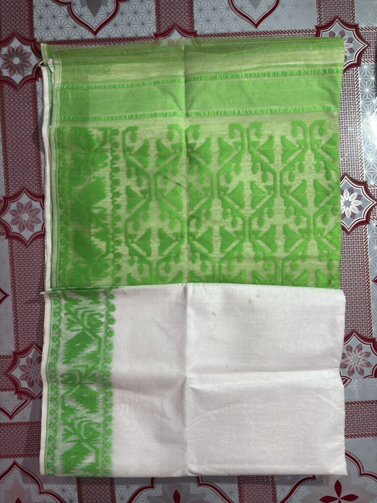 B.P Dhakai Bright Green-White