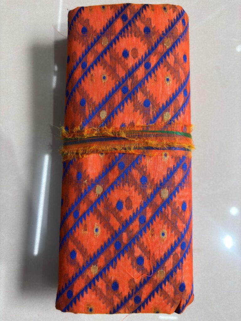 Karat Jamdani Deep Orange