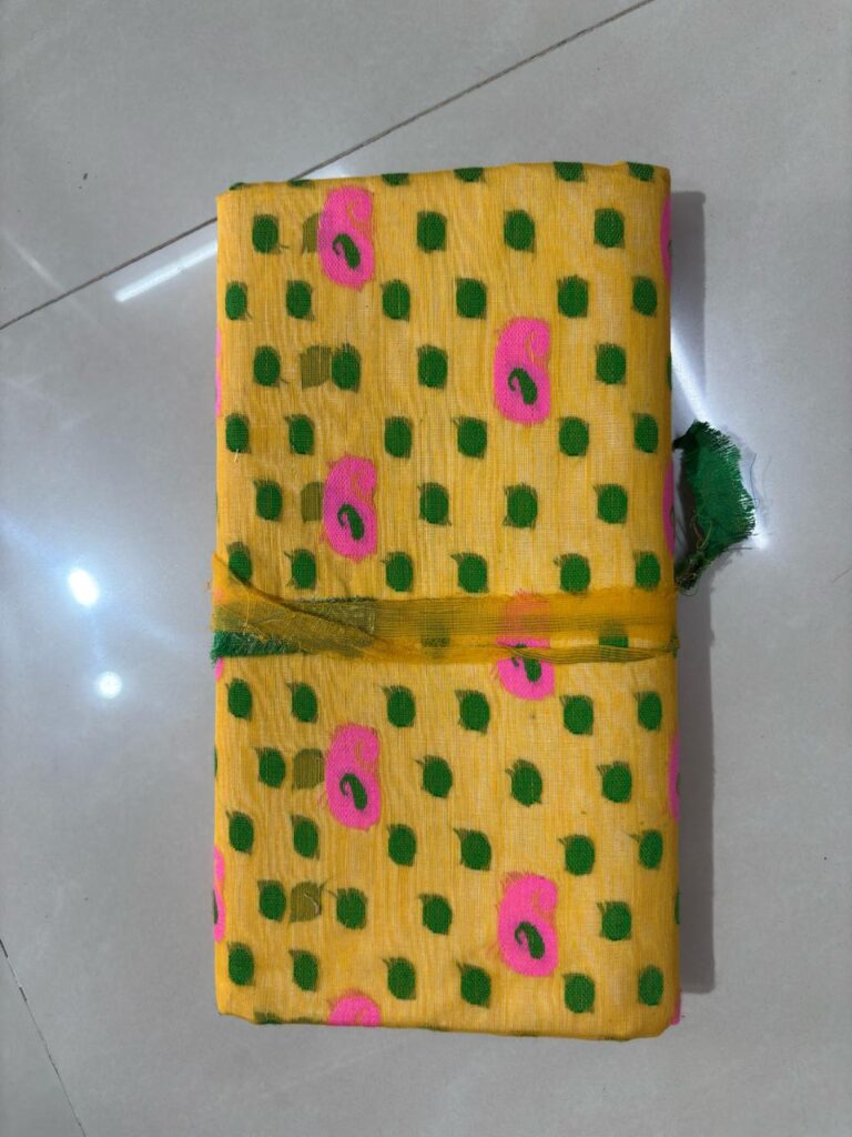 Allover Tussore Jamdani Yellow