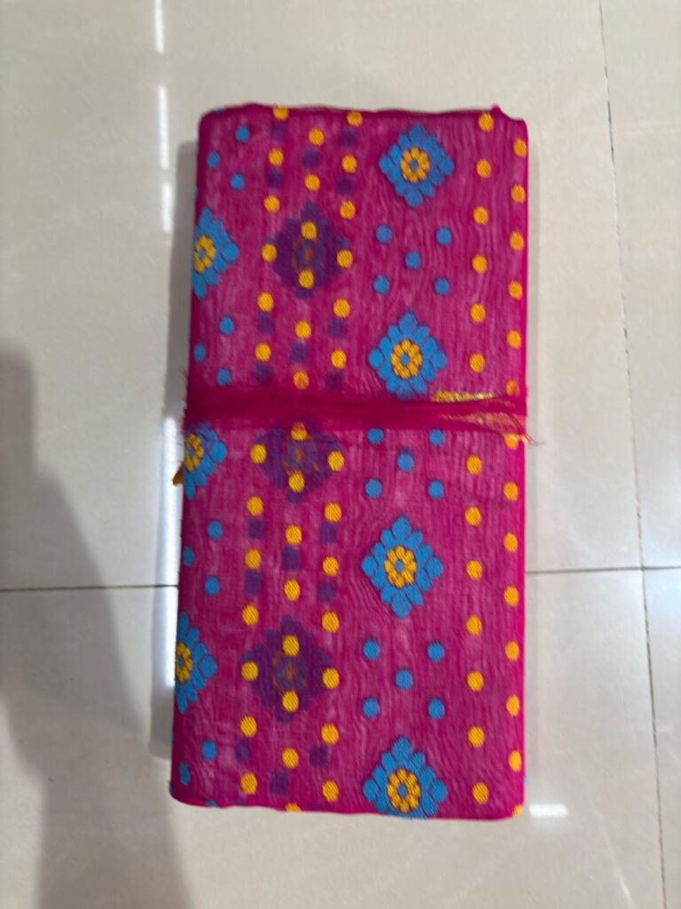 Allover Tussore Jamdani Bright Pink