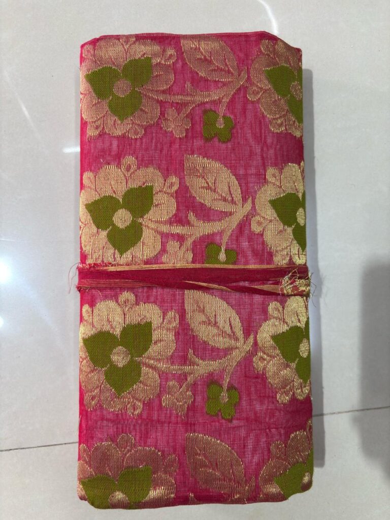 Allover Tussore Jamdani Rosy pink