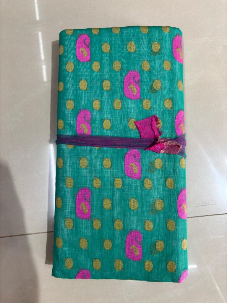Allover Tussore Jamdani Aqua Green