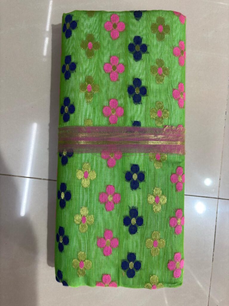 Allover Tussore Jamdani Light Green