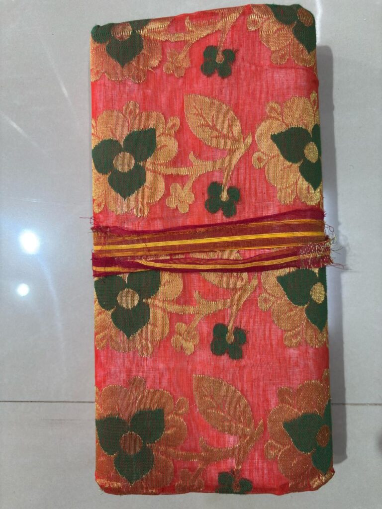 Allover Tussore Jamdani Orange