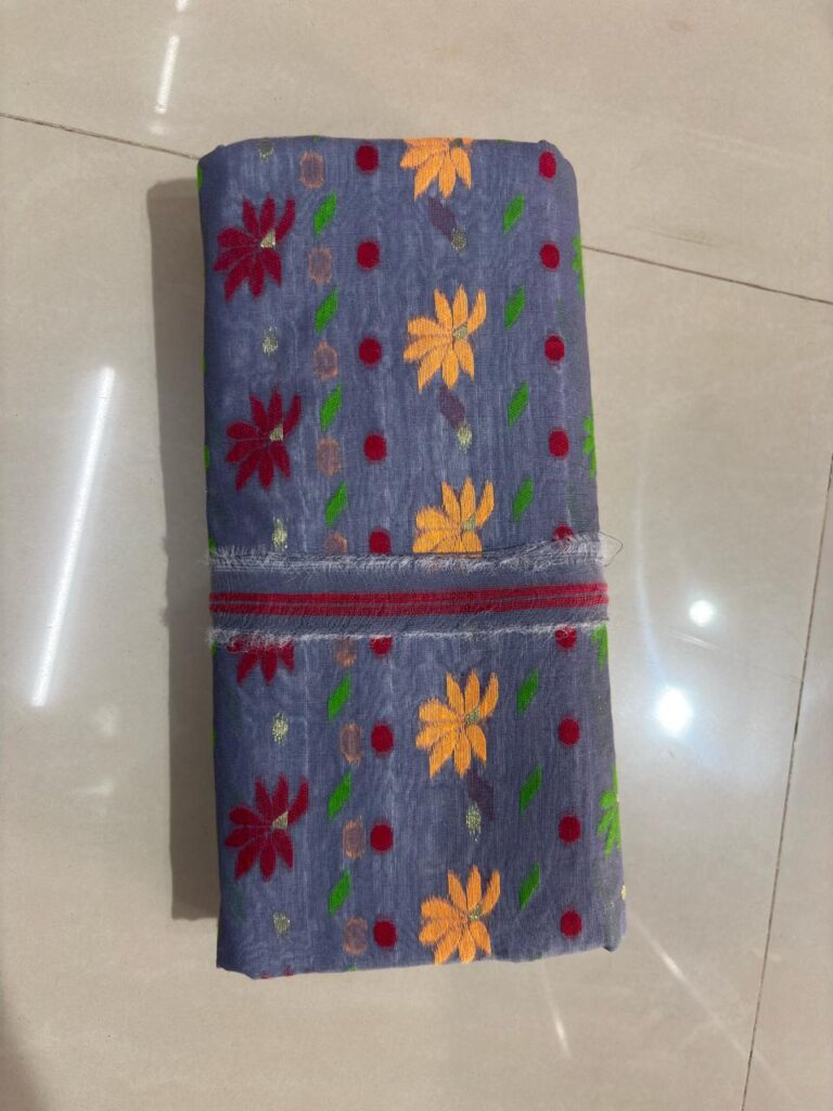 Pakha Jamdani Light grey blue