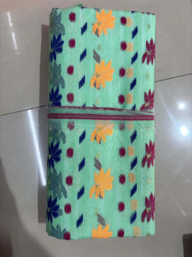 Pakha Jamdani Light Mint Green