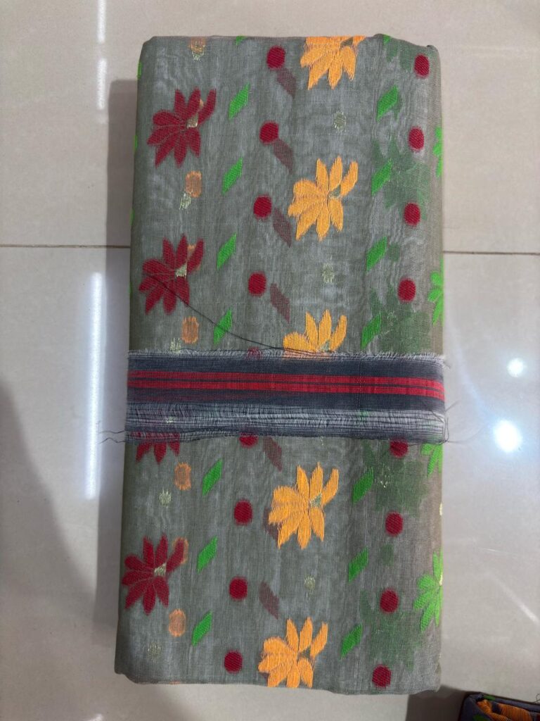 Pakha Jamdani Light Grey-Green