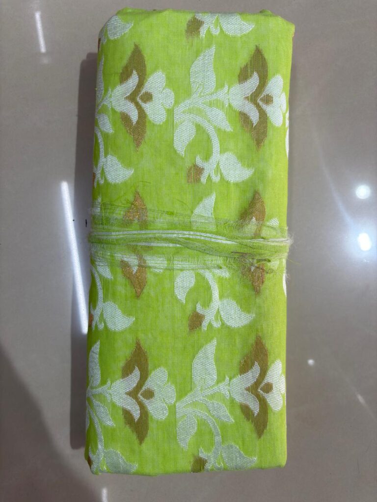Beautiful Flower Dhakai Lime Green