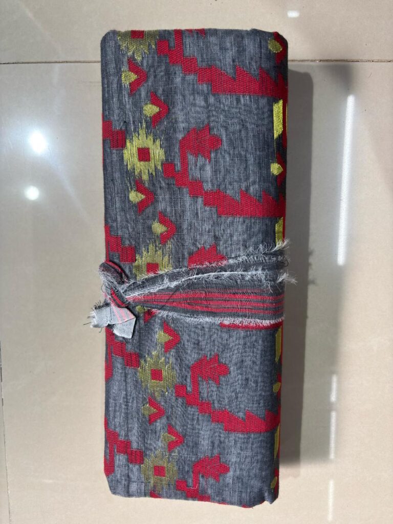 Lota Pata Design Jamdani Steel Red