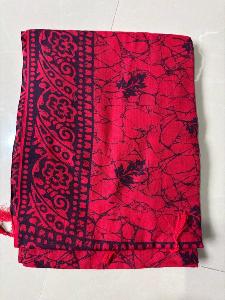 Print Handloom Maroon