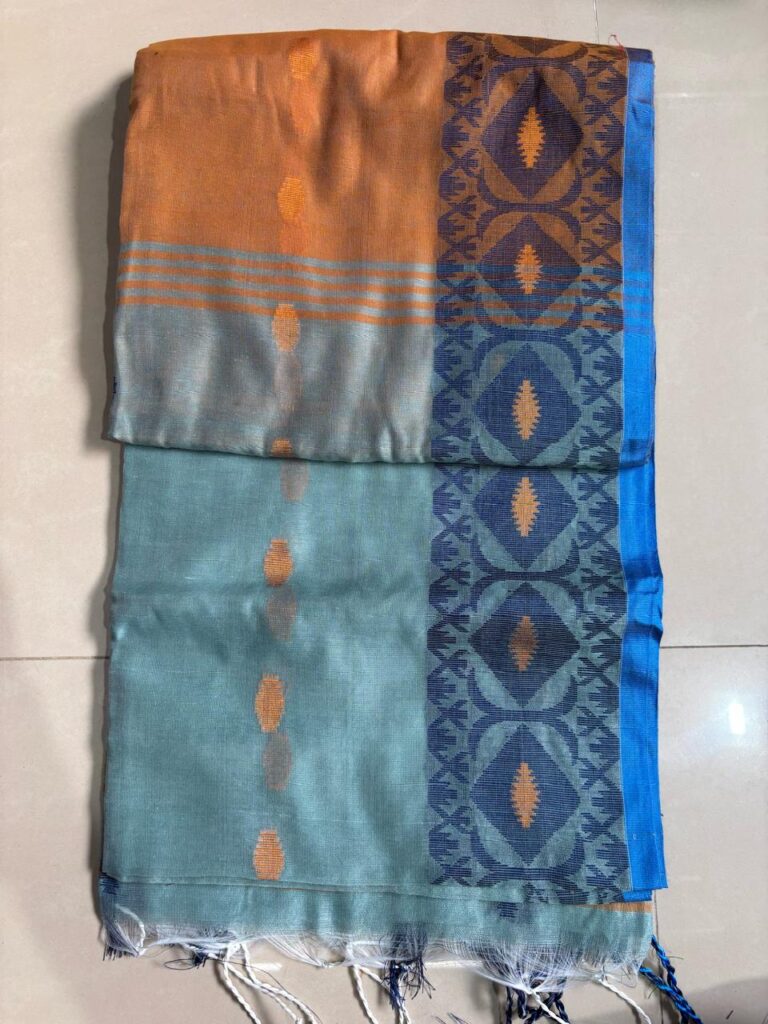 Fulia Design Handloom Orange-Cooler Blue