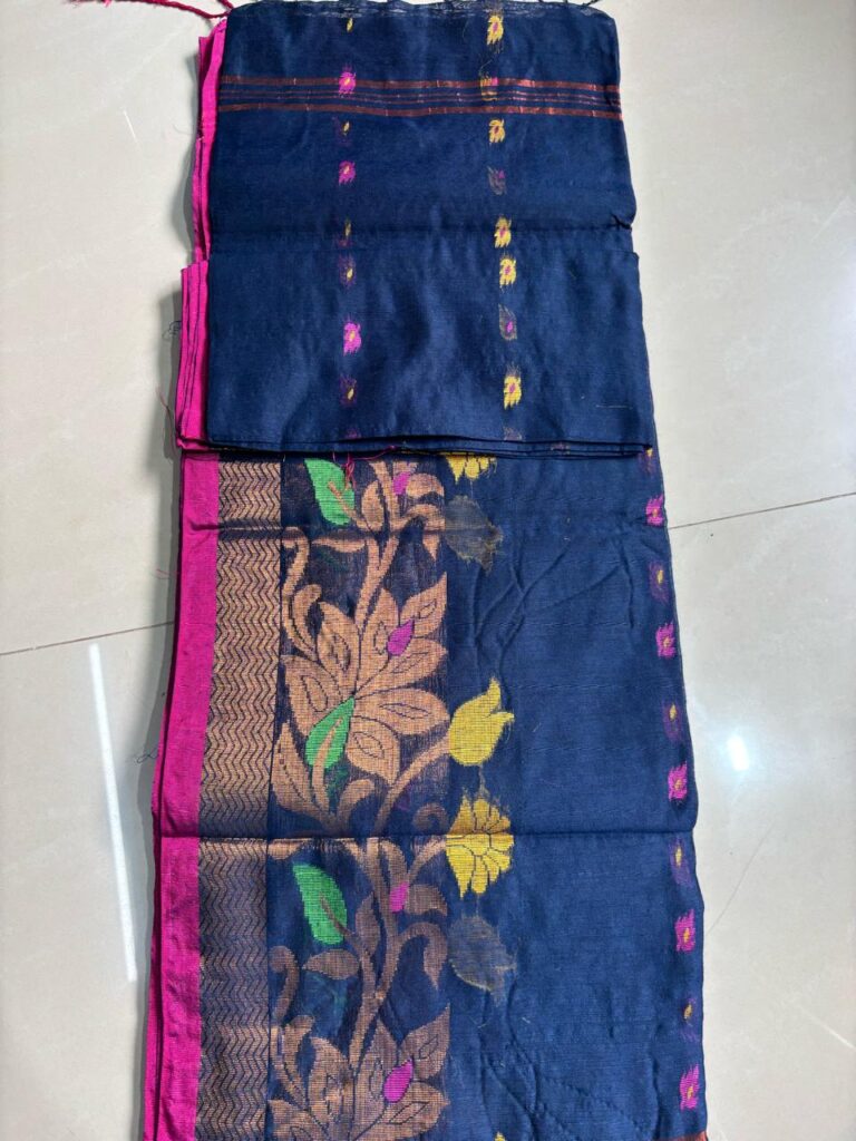 Copper Zari Work Handloom Dark Blue